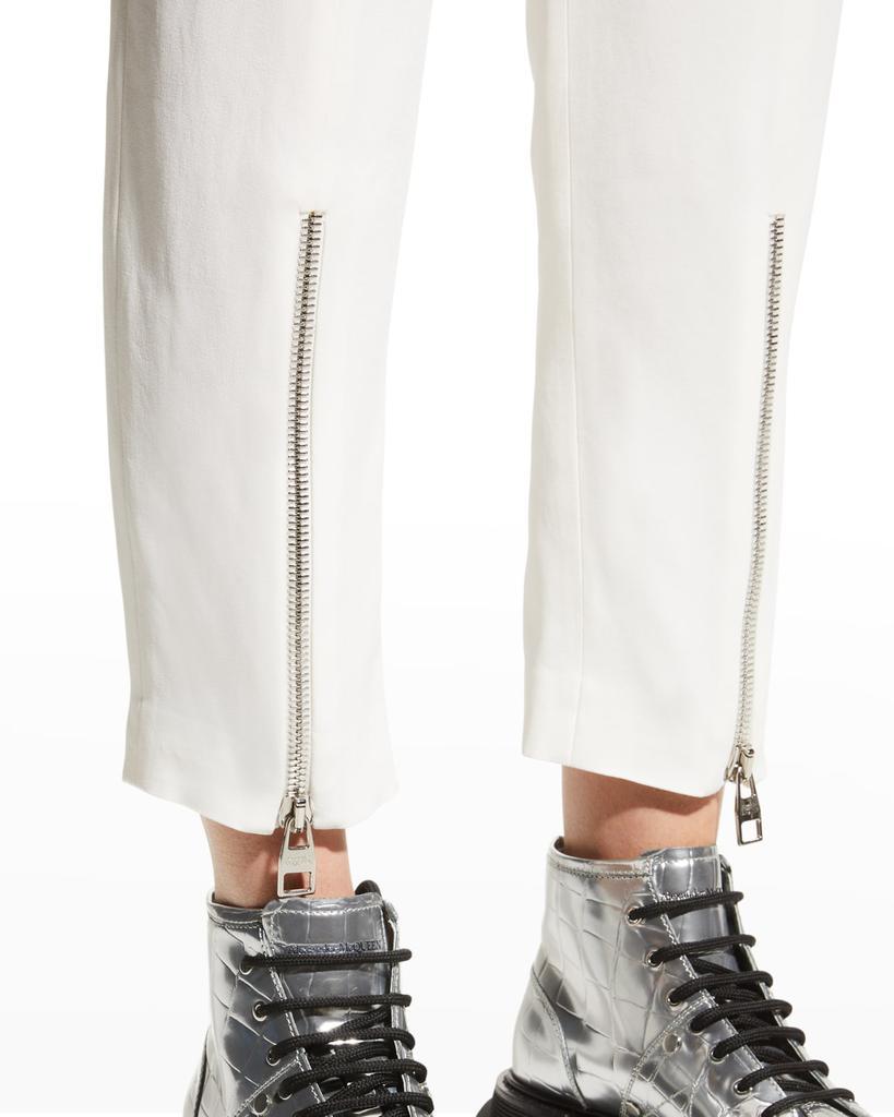 商品Alexander McQueen|Zip Hem Straight-Leg Tailored Crop Pants,价格¥2507,第7张图片详细描述