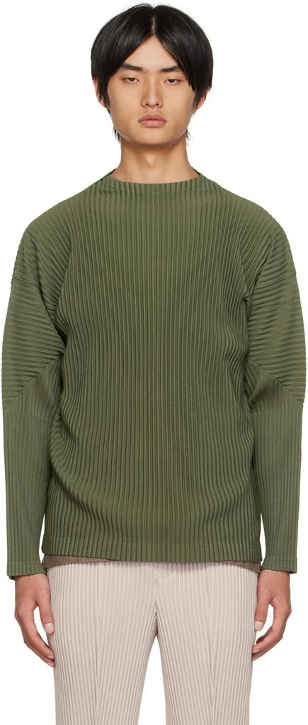 商品Homme Plissé Issey Miyake|绿色 Cargo 长袖 T 恤,价格¥2666,第1张图片