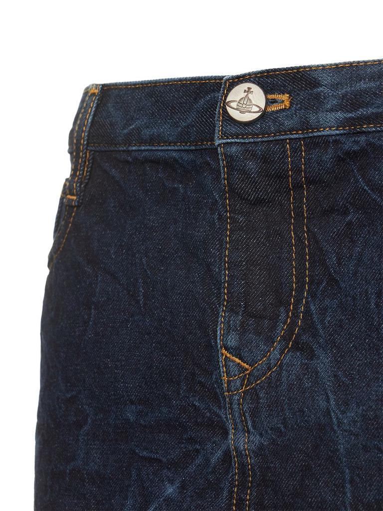 商品Vivienne Westwood|Cotton Denim Mini Skirt W/ Logo,价格¥1077,第5张图片详细描述