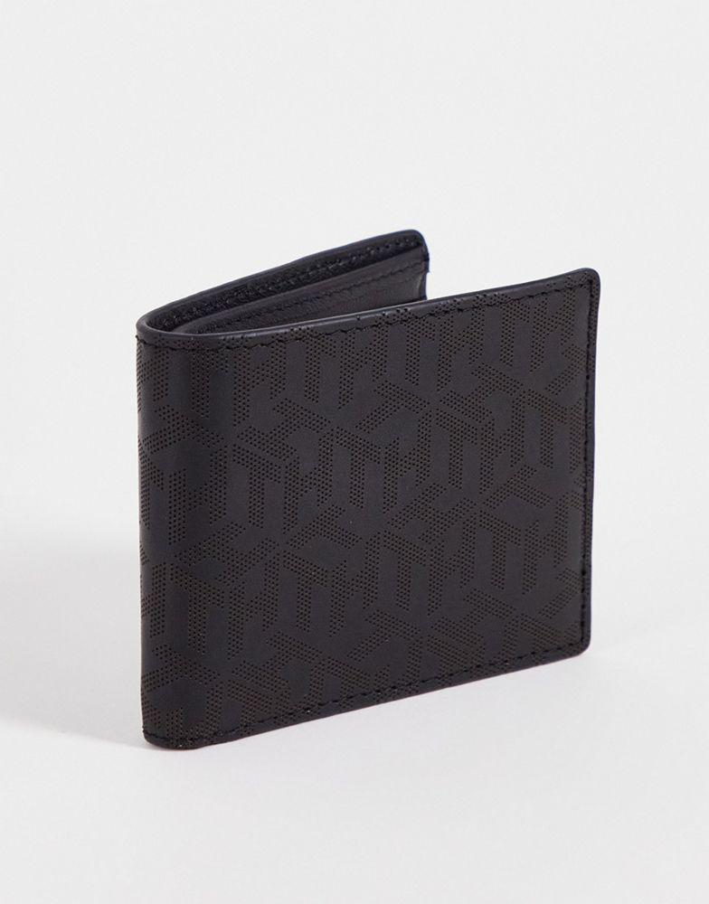 Tommy Hilfiger monogram leather wallet in black商品第1张图片规格展示
