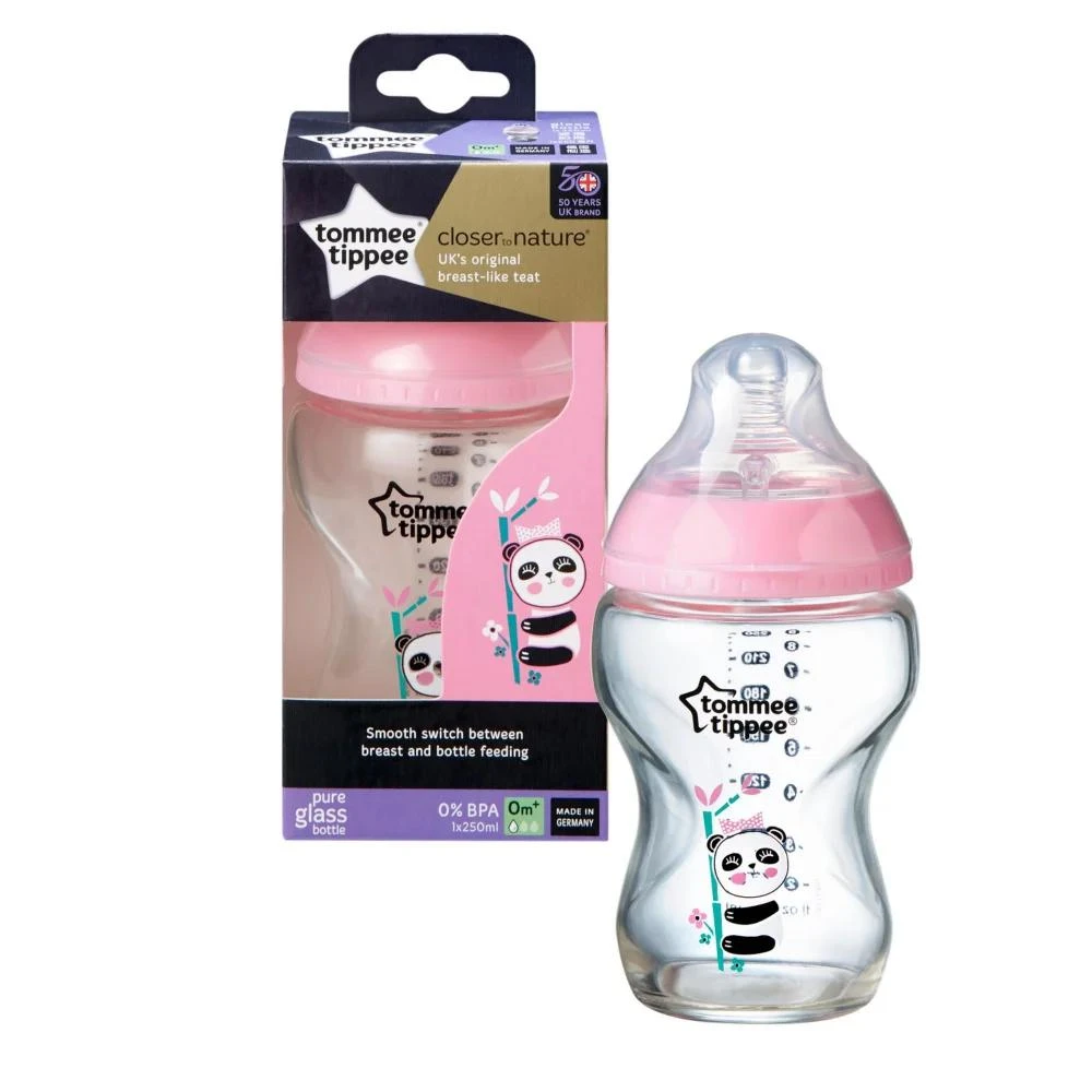 商品Tommy Tippee|Tommee Tippee 汤美星 自然系列婴儿奶瓶-粉色 250ml,价格¥189,第1张图片