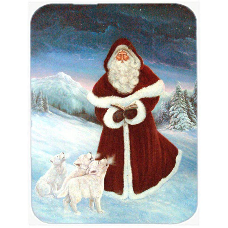 商品Caroline's Treasures|PJC1002LCB A Spirit Of Harmony Santa Claus Glass Cutting Board L,价格¥253,第1张图片