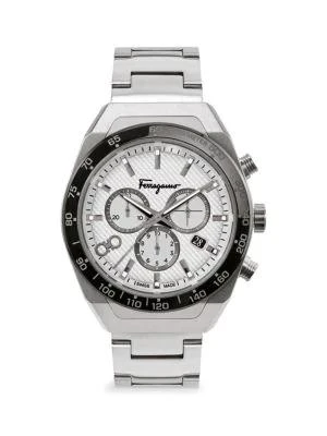商品Salvatore Ferragamo|SLX Stainless Steel Bracelet Chronograph Watch,价格¥7997,第1张图片