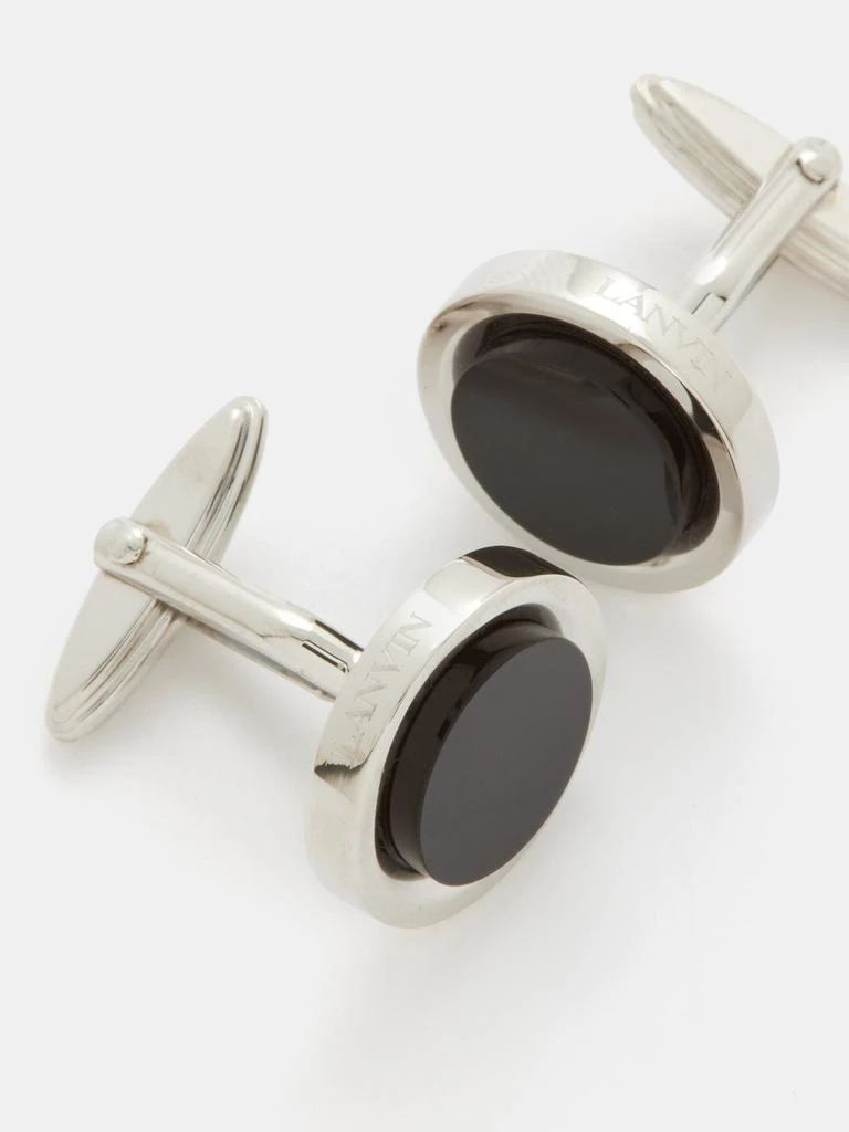 商品Lanvin|Onyx and platinum-plated cufflinks,价格¥1309,第2张图片详细描述