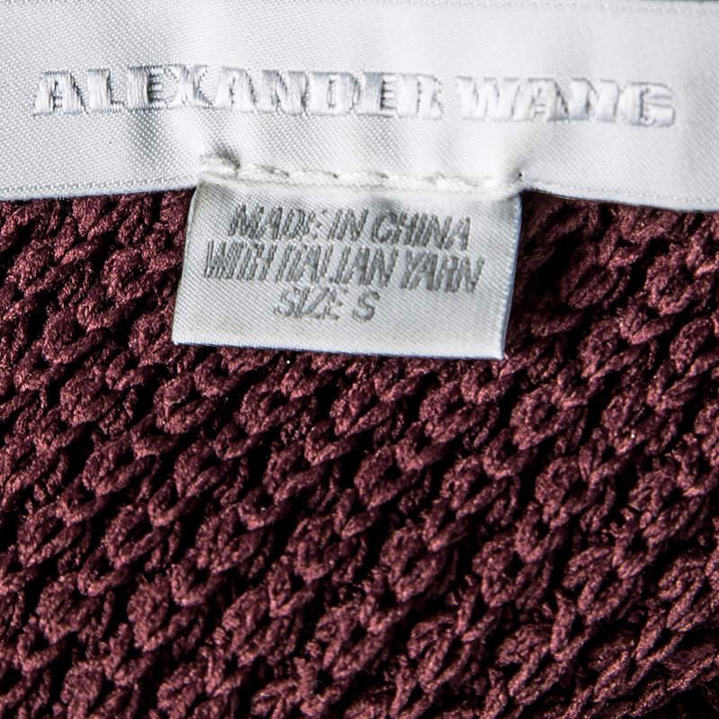 Alexander Wang Burgundy Textured Knit Fitted Sweater S商品第5张图片规格展示