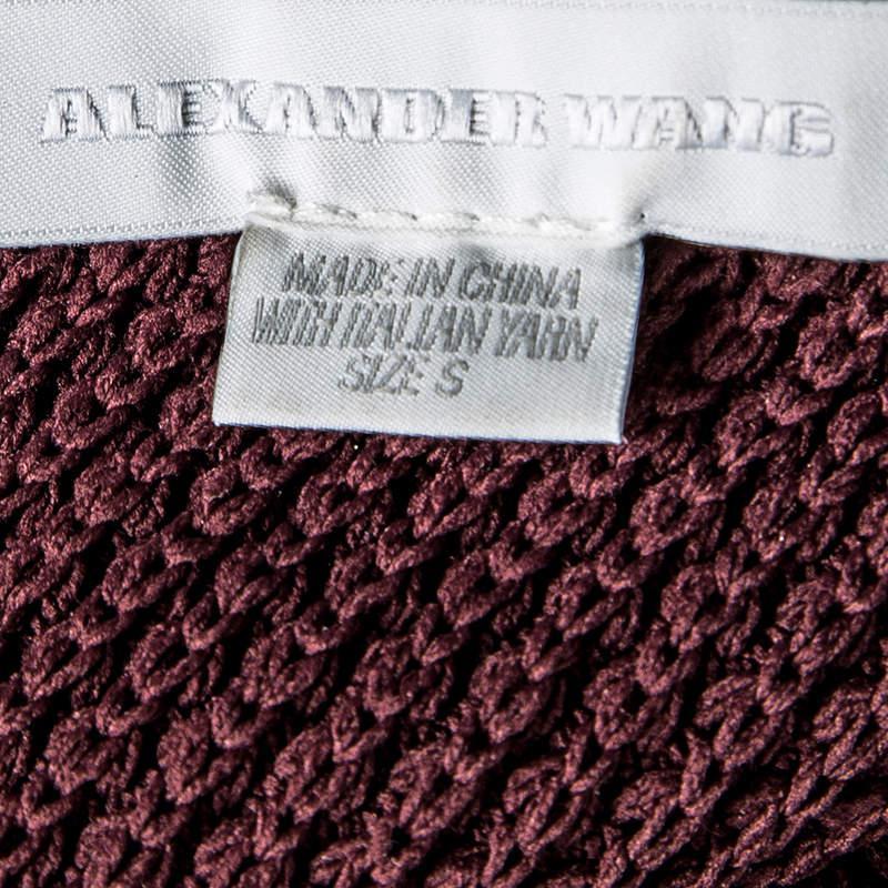 商品[二手商品] Alexander Wang|Alexander Wang Burgundy Textured Knit Fitted Sweater S,价格¥788,第7张图片详细描述