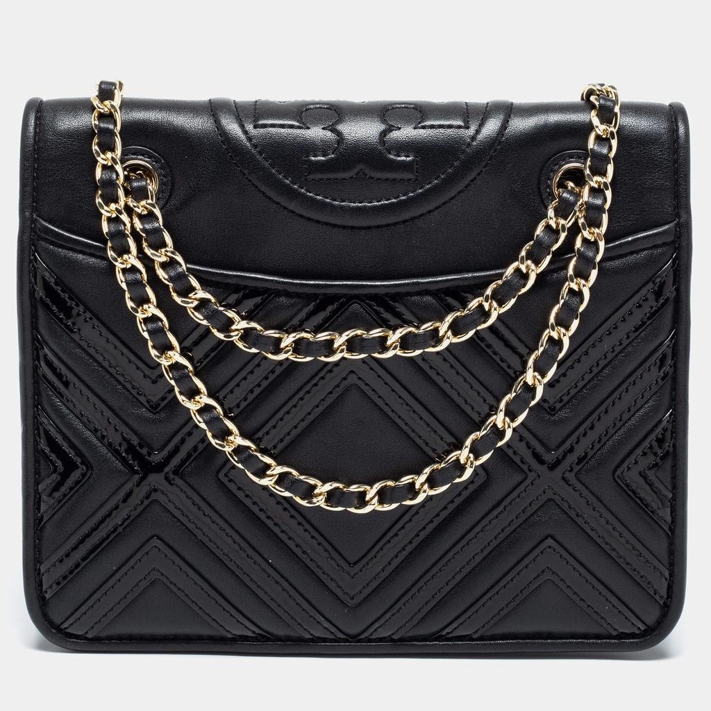 商品[二手商品] Tory Burch|Tory Burch Black Leather Medium Fleming Shoulder Bag,价格¥3043,第1张图片