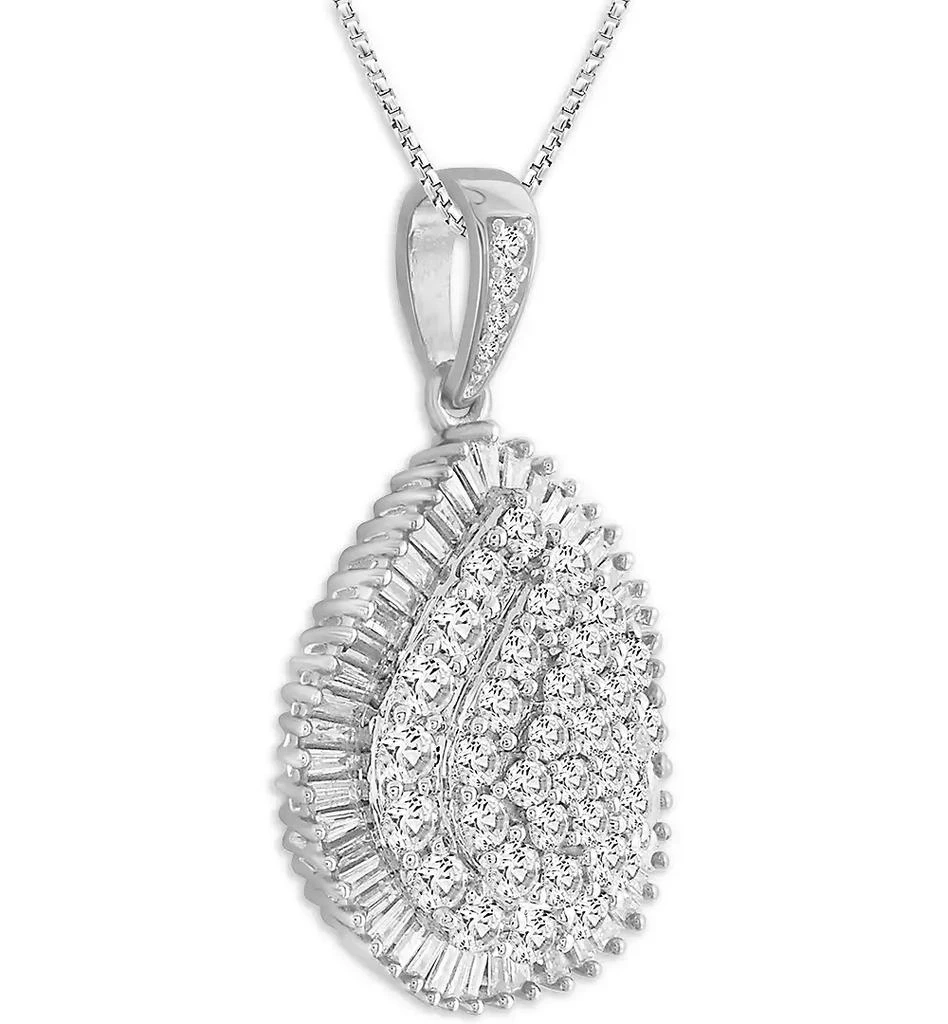 商品Macy's|Diamond Cluster Teardrop Pendant Necklace (2 ct. t.w.) in 14k White Gold,价格¥37839,第2张图片详细描述