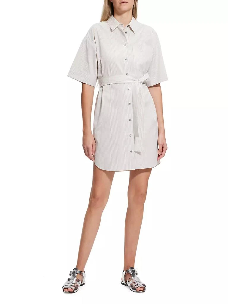 商品Theory|Short-Sleeve Striped Shirtdress,价格¥736,第2张图片详细描述
