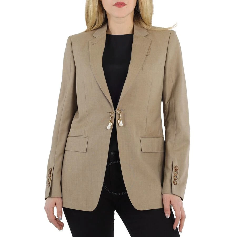 商品Burberry|Ladies Pecan Melange Single-Breasted Blazer Jacket,价格¥4034,第1张图片