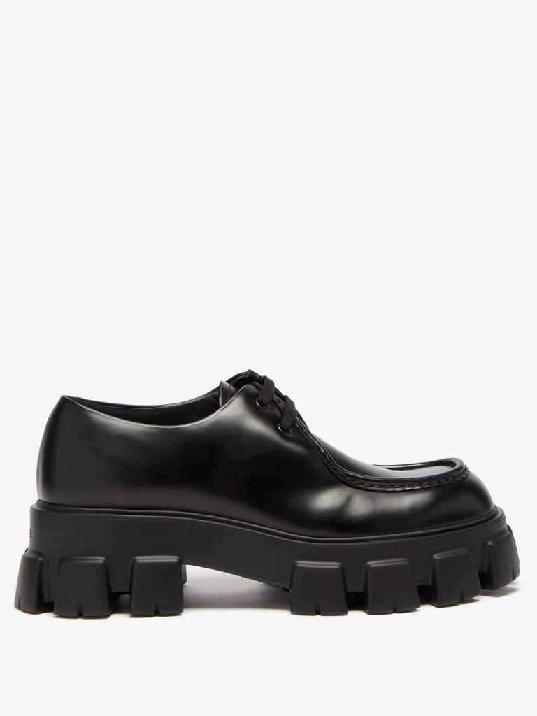 商品Prada|Monolith chunky-sole leather Derby shoes,价格¥8175,第1张图片