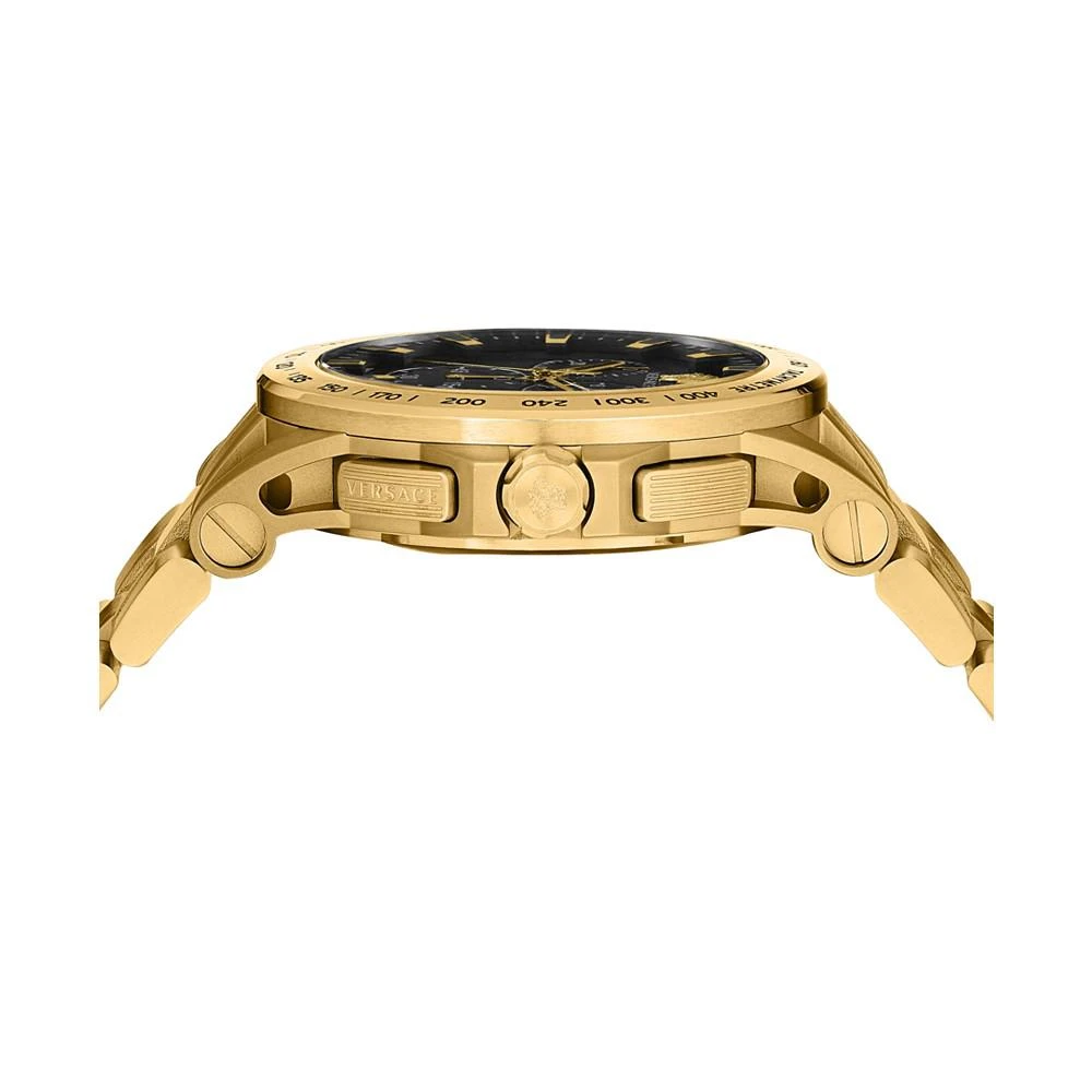 商品Versace|Men's Swiss Chronograph Sport Tech Gold Ion Plated Stainless Steel Bracelet Watch 45mm,价格¥9393,第2张图片详细描述