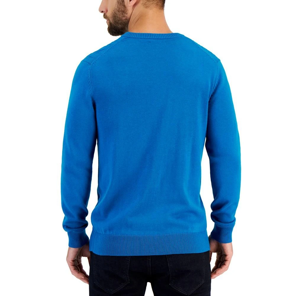 商品Club Room|Men's Elevated Mixed Cable Long Sleeve Crewneck Sweater, Created for Macy's,价格¥222,第2张图片详细描述