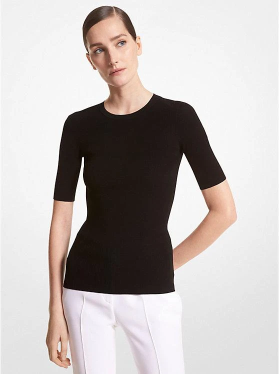 商品Michael Kors|Ribbed Stretch Viscose T-Shirt,价格¥4126,第1张图片