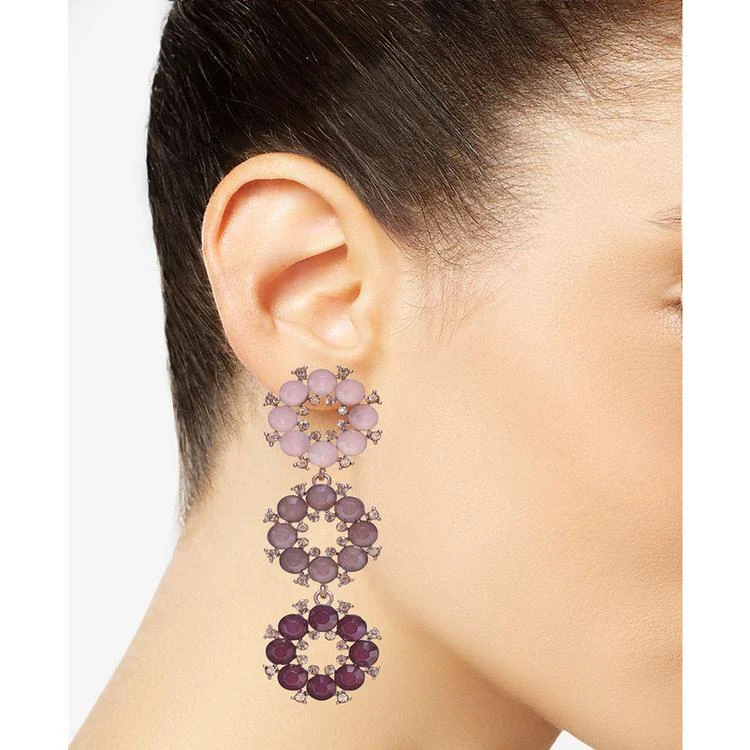 商品INC International|Rose Gold-Tone Purple Stone Triple-Drop Earrings, Created for Macy's,价格¥66,第2张图片详细描述