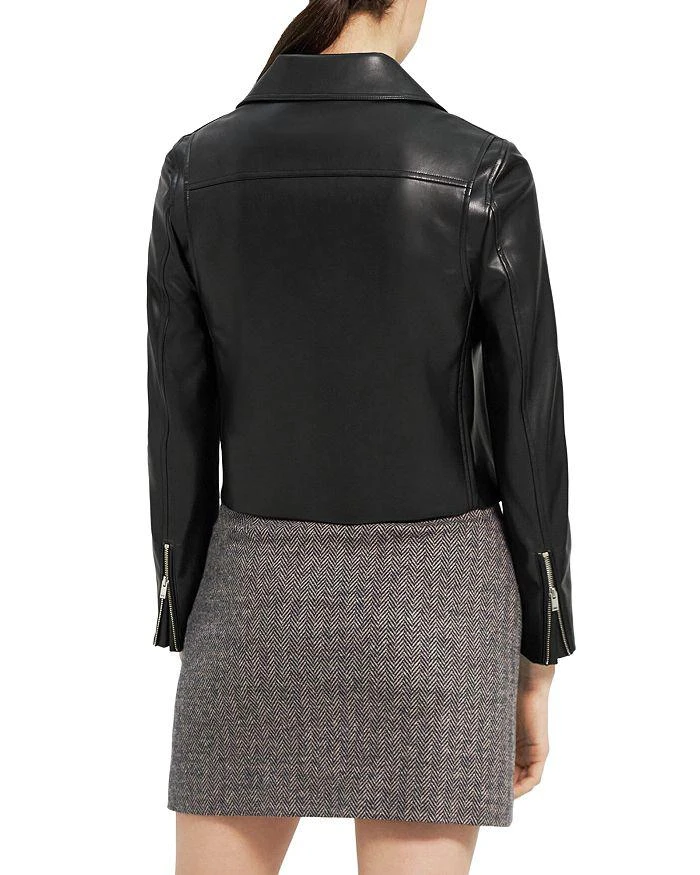 商品Theory|Cropped Faux Leather Moto Jacket,价格¥2173,第4张图片详细描述