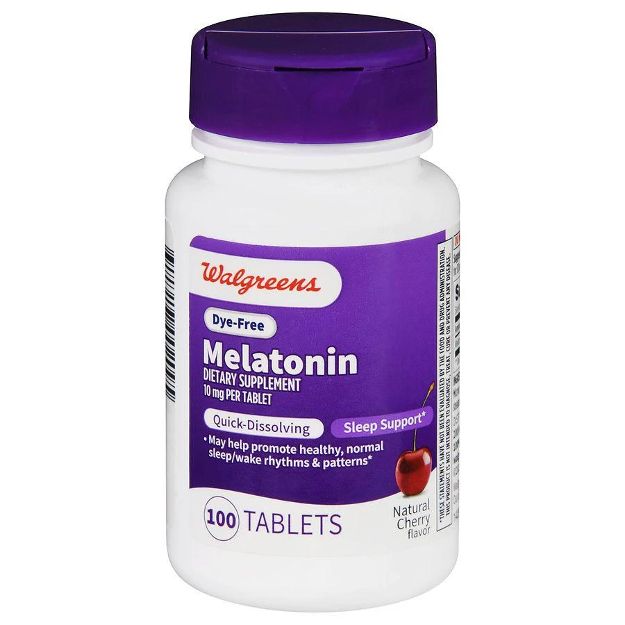 商品Walgreens|Melatonin Quick-Dissolving Tablets Dye-Free (100 days) Natural Cherry,价格¥108,第1张图片