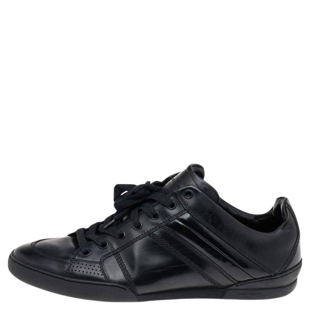 商品[二手商品] Dior|Dior Homme Black Patent and Leather Low Top Sneakers Size 39.5,价格¥2588,第4张图片详细描述