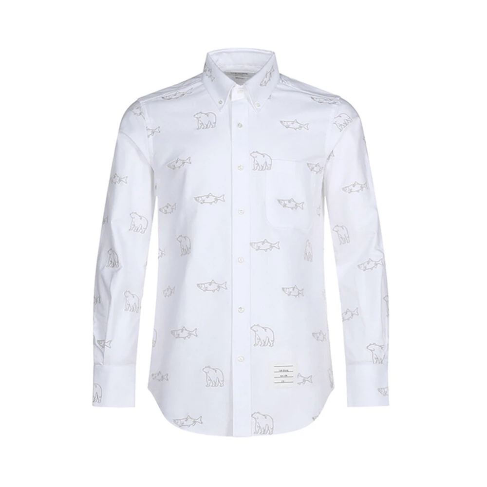 商品Thom Browne|THOM BROWNE 白色男士衬衫 MWL272E-07606-100,价格¥4822,第1张图片