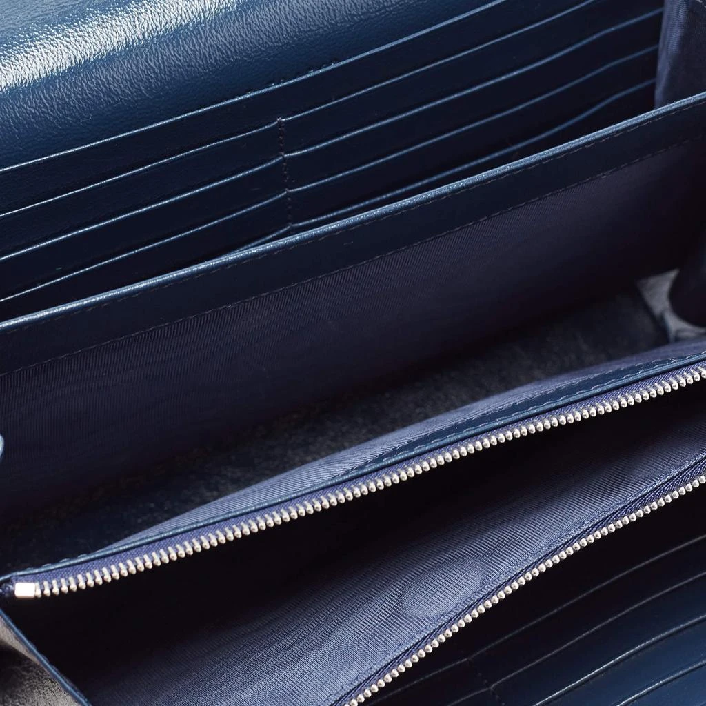 Gucci Navy Blue/White Diagonal Quilt Leather GG Marmont Torchon Wallet on Chain 商品