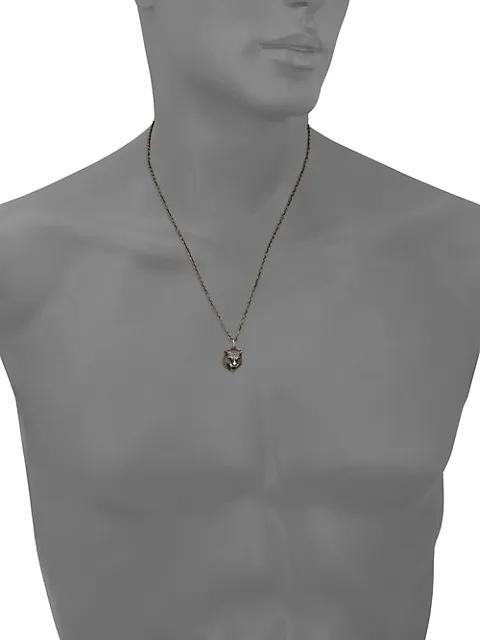 商品Gucci|Sterling Silver Tiger Pendant Necklace,价格¥3128,第4张图片详细描述