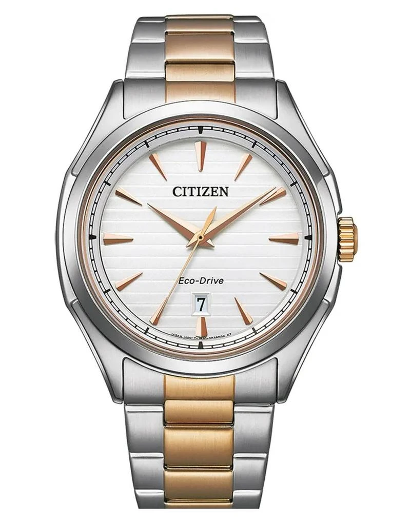 商品Citizen|Core Eco-Drive White Dial Two-Tone Men's Watch AW1756-89A,价格¥1267,第1张图片