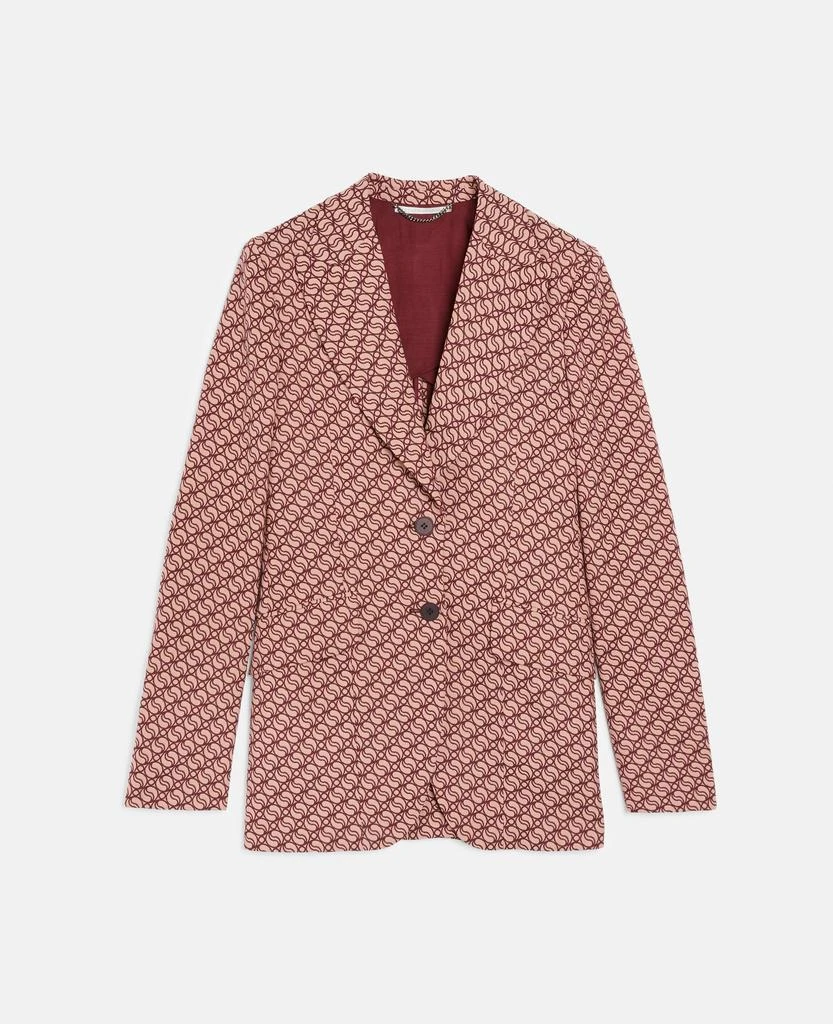 商品Stella McCartney|Stella McCartney - S-Wave Print Single-Breasted Blazer, Woman, Hazelrose, Size: 36,价格¥12767,第1张图片
