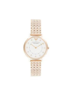 商品Emporio Armani|41MM Rose Gold IP Stainless Steel & Crystal Bracelet Watch,价格¥863,第1张图片