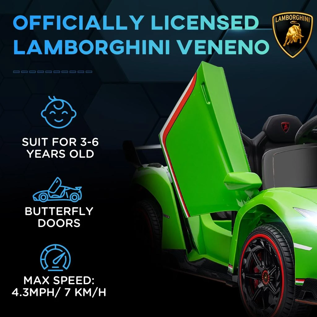 商品Streamdale Furniture|Streamdale Lamborghini Veneno Electric Ride-On Car Licensed,价格¥3475,第4张图片详细描述