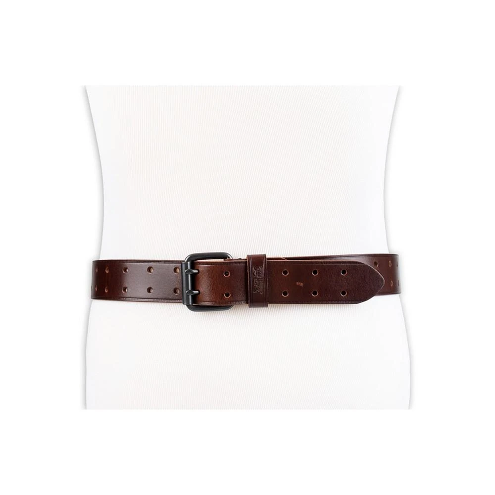 Men's Leather Perforated Double Prong Workwear Belt 商品