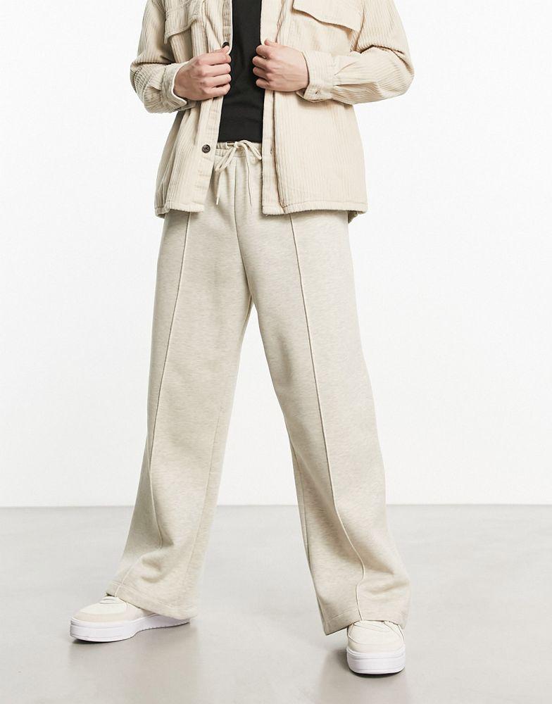 ASOS DESIGN straight leg jogger with pintucks in off white商品第1张图片规格展示