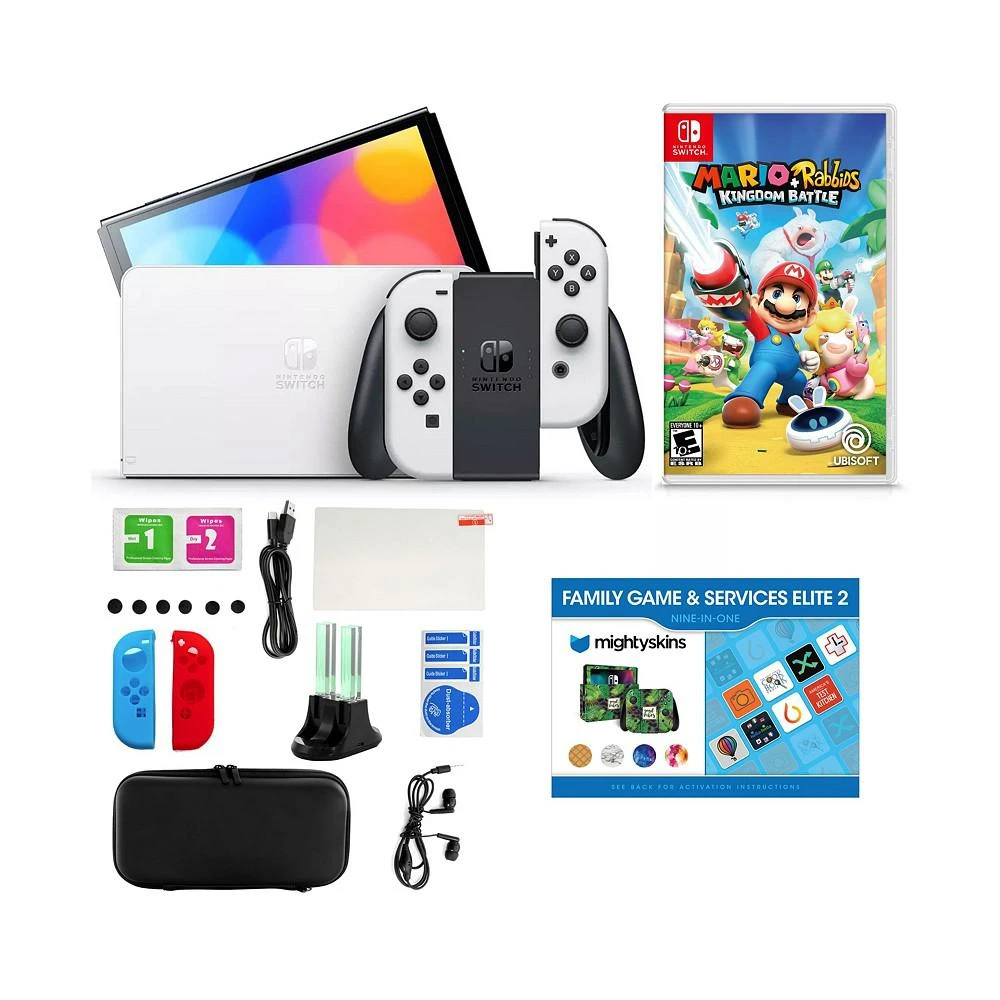 商品Nintendo|Switch OLED in with Mario+Rabbids, Acc Kit & Voucher,价格¥3364,第1张图片