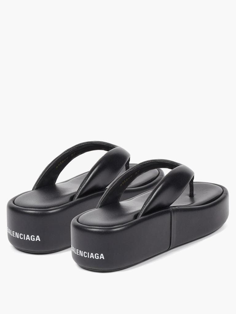 商品Balenciaga|Rise padded-leather flatform flip flops,价格¥4161,第6张图片详细描述