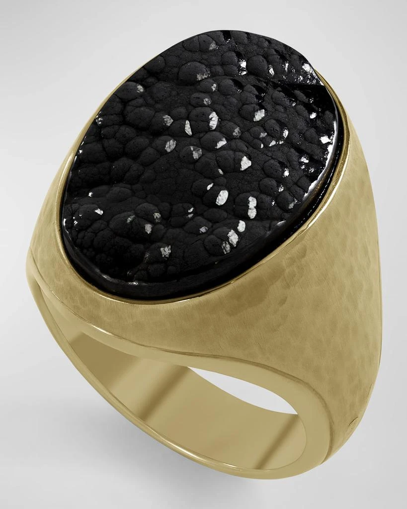 商品Jorge Adeler|Men's 18K Yellow Gold Hematite Ring, Size 10,价格¥42381,第1张图片