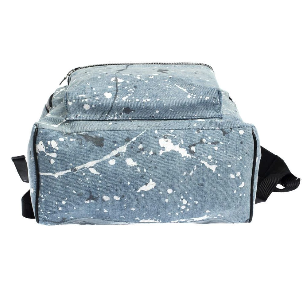 Amiri Wash Blue/Black Paint Denim and Leather Splatter Backpack 商品