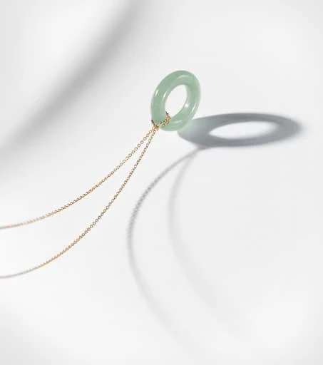 商品MATEO|Donut 14kt gold necklace with jade,价格¥5396,第5张图片详细描述
