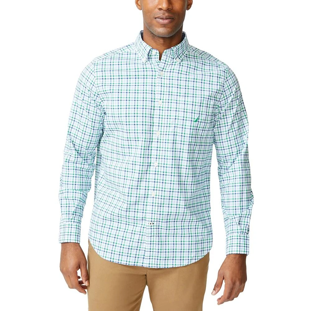 商品Nautica|Men's Classic-Fit Long-Sleeve Gingham Poplin Shirt,价格¥520,第1张图片