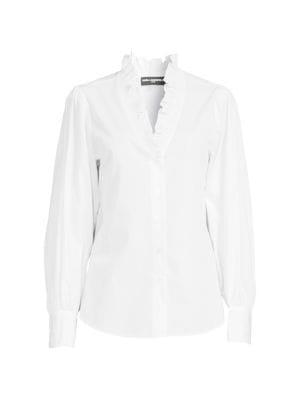 Ruffle Trim Poplin Shirt商品第3张图片规格展示