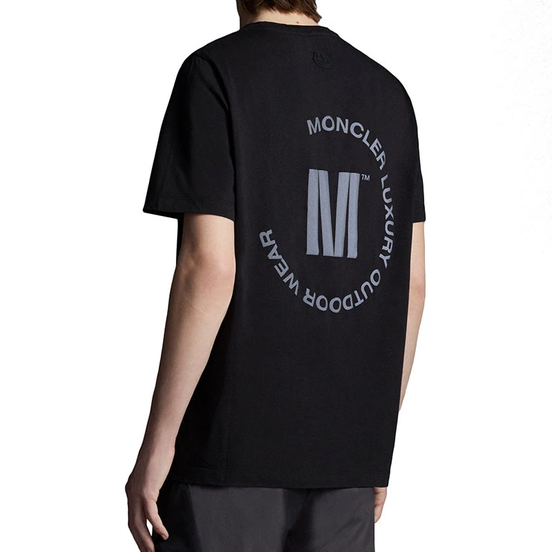 【预售3-7天】Moncler/蒙克莱 22年秋冬新款 男士黑色纯棉背部饰印纹短袖T恤H10918C00026829H8999 商品