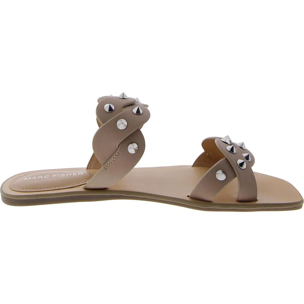 Marc Fisher Womens Bodil Faux Leather Metallic Slide Sandals 商品