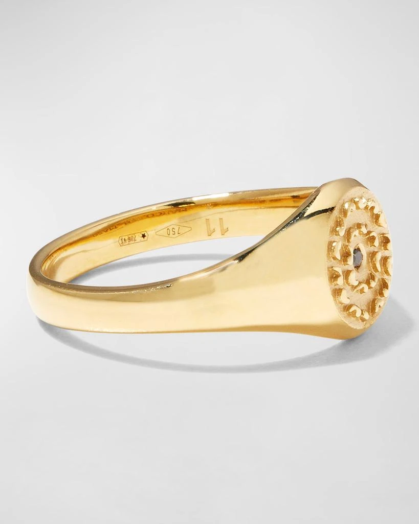商品Marco Dal Maso|Men's Yellow Gold Icon Signet Ring with Single Black Diamond,价格¥22842,第4张图片详细描述