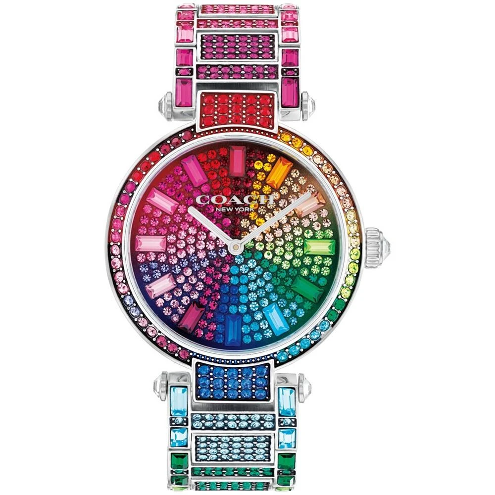 商品Coach|Women's Cary Rainbow Crystals Stainless Steel Bracelet Watch,价格¥4419,第1张图片