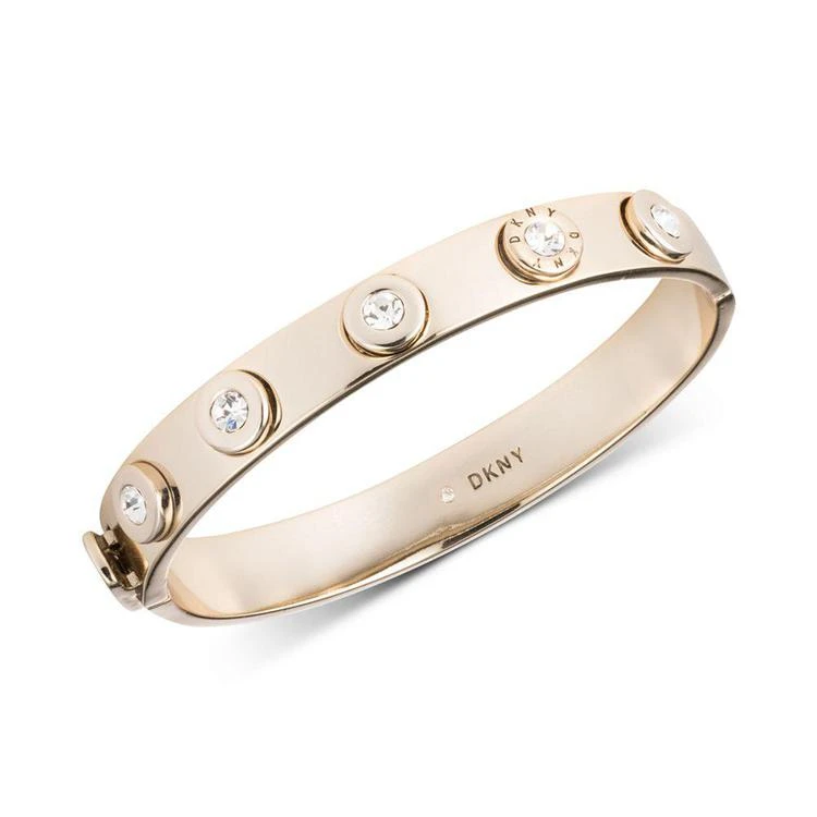 商品DKNY|Gold-Tone Crystal Logo Bangle Bracelet, Created for Macy's,价格¥218,第1张图片