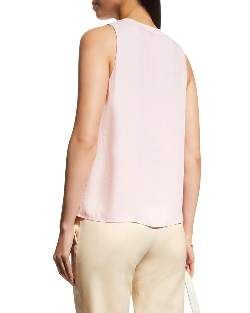 Short-Sleeve Shirred-Back Silk Blouse 商品
