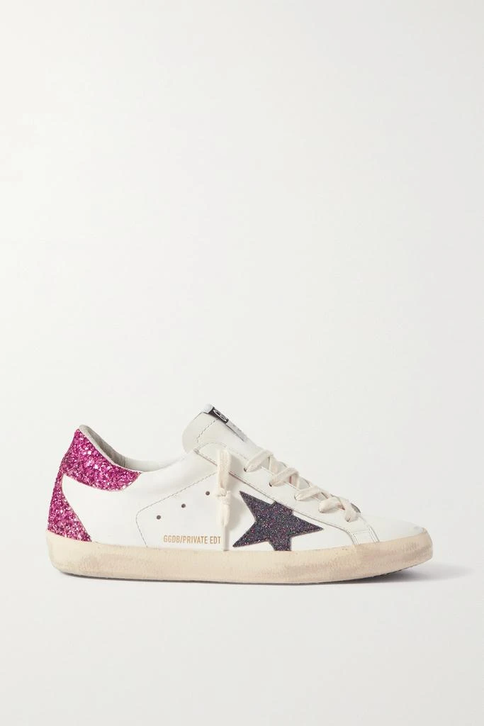 商品Golden Goose|Superstar 仿旧亮片金葱皮革运动鞋  - IT35,价格¥5349,第1张图片