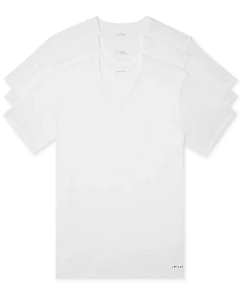 商品Calvin Klein|Men's 3-Pack Cotton Classics Short-Sleeve V-Neck Undershirts,价格¥245,第1张图片