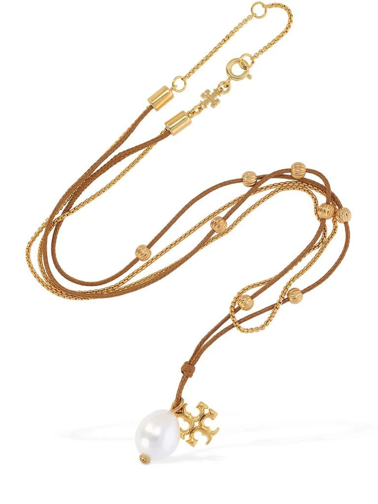 商品Tory Burch|Kira Double Cord Chain Necklace W/ Pearl,价格¥758,第1张图片详细描述