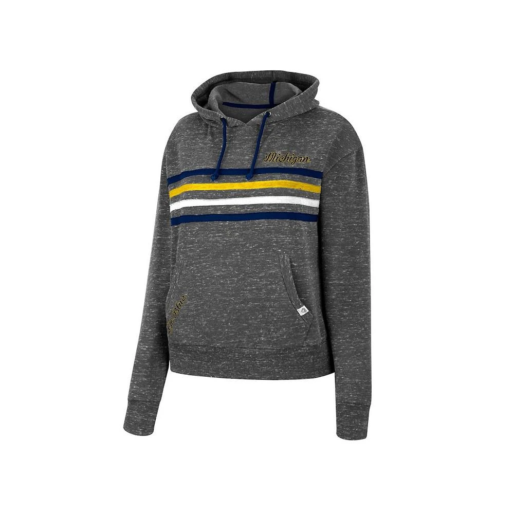 商品Colosseum|Women's Charcoal Michigan Wolverines Backstage Speckled Pullover Hoodie,价格¥421,第3张图片详细描述