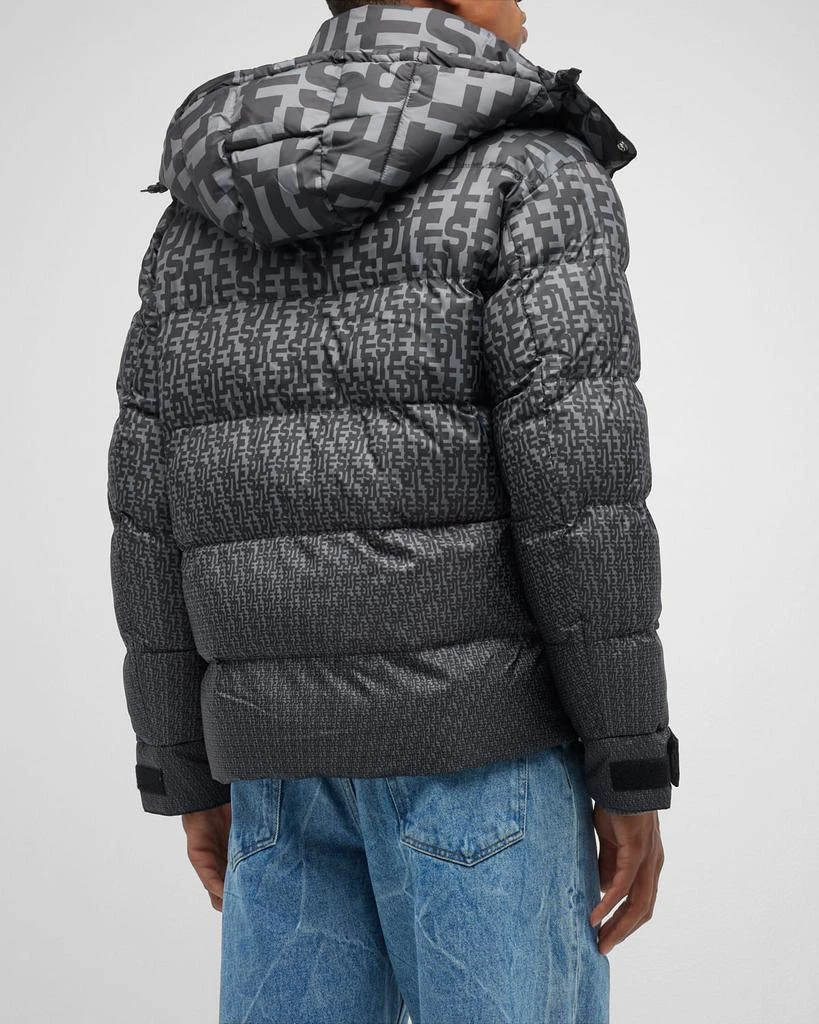 商品Diesel|Men's Repeat-Logo Puffer Jacket,价格¥1987,第4张图片详细描述