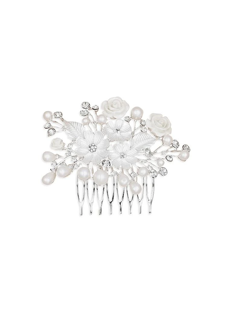 商品Tulleen|Rhinestone Pearl and Floral Hair Comb,价格¥428,第1张图片